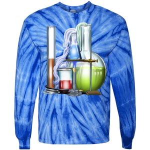 School Science Beakers Tie-Dye Long Sleeve Shirt