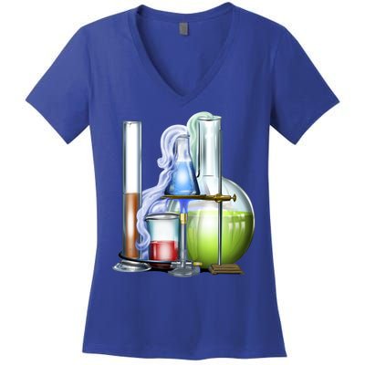 School Science Beakers Women's V-Neck T-Shirt