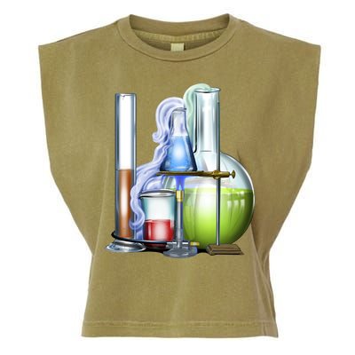 School Science Beakers Garment-Dyed Women's Muscle Tee