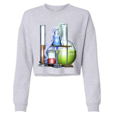 School Science Beakers Cropped Pullover Crew