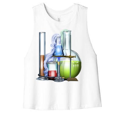 School Science Beakers Women's Racerback Cropped Tank