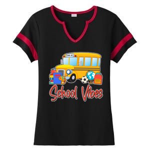 School Vibes Back to School Ladies Halftime Notch Neck Tee