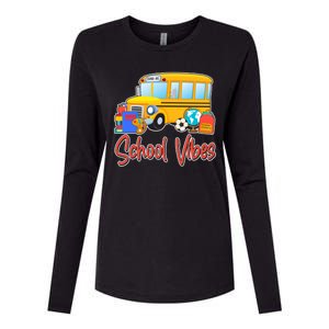 School Vibes Back to School Womens Cotton Relaxed Long Sleeve T-Shirt