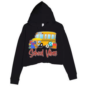 School Vibes Back to School Crop Fleece Hoodie