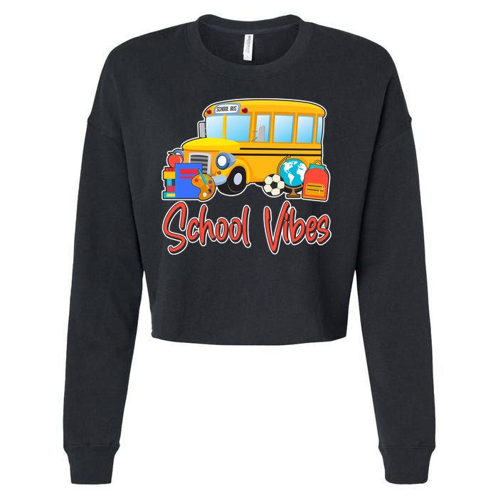 School Vibes Back to School Cropped Pullover Crew