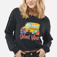 School Vibes Back to School Cropped Pullover Crew