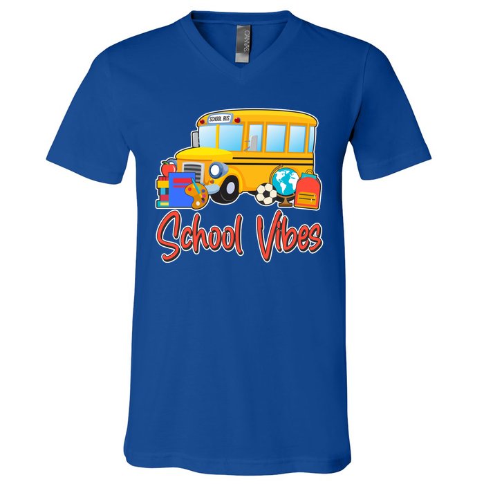 School Vibes Back to School V-Neck T-Shirt