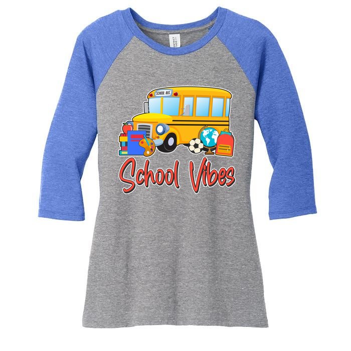 School Vibes Back to School Women's Tri-Blend 3/4-Sleeve Raglan Shirt