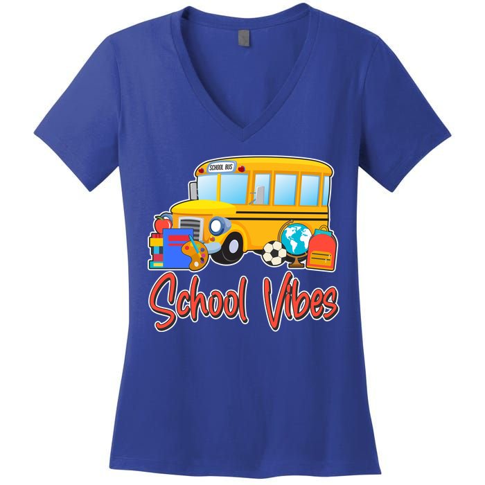 School Vibes Back to School Women's V-Neck T-Shirt