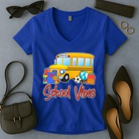 School Vibes Back to School Women's V-Neck T-Shirt