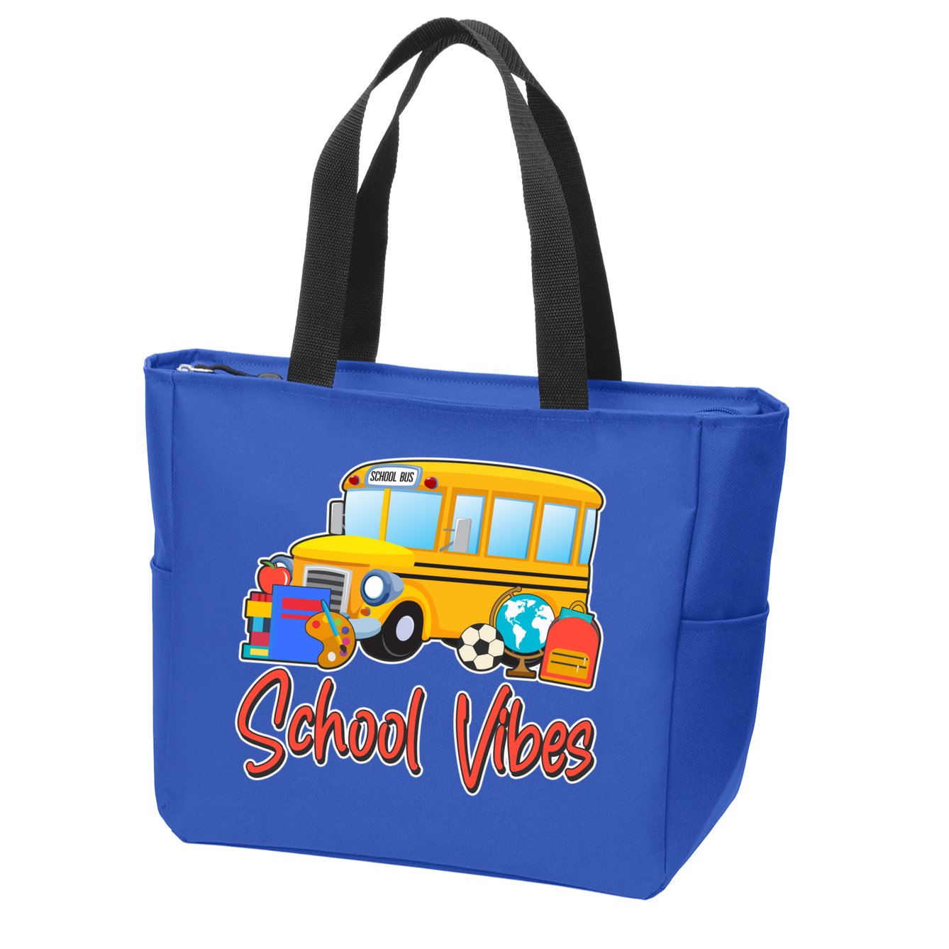 School Vibes Back to School Zip Tote Bag