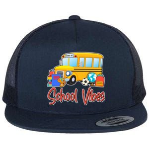 School Vibes Back to School Flat Bill Trucker Hat