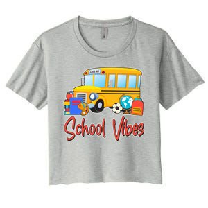 School Vibes Back to School Women's Crop Top Tee