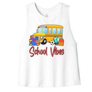 School Vibes Back to School Women's Racerback Cropped Tank