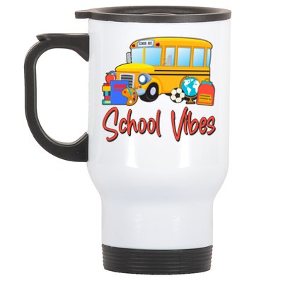 School Vibes Back to School Stainless Steel Travel Mug