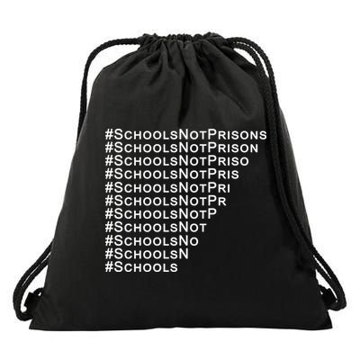 Schools Not Prisons Drawstring Bag