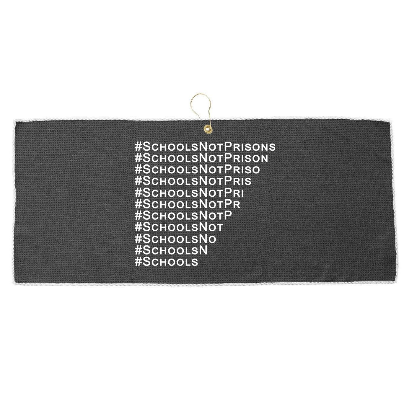 Schools Not Prisons Large Microfiber Waffle Golf Towel