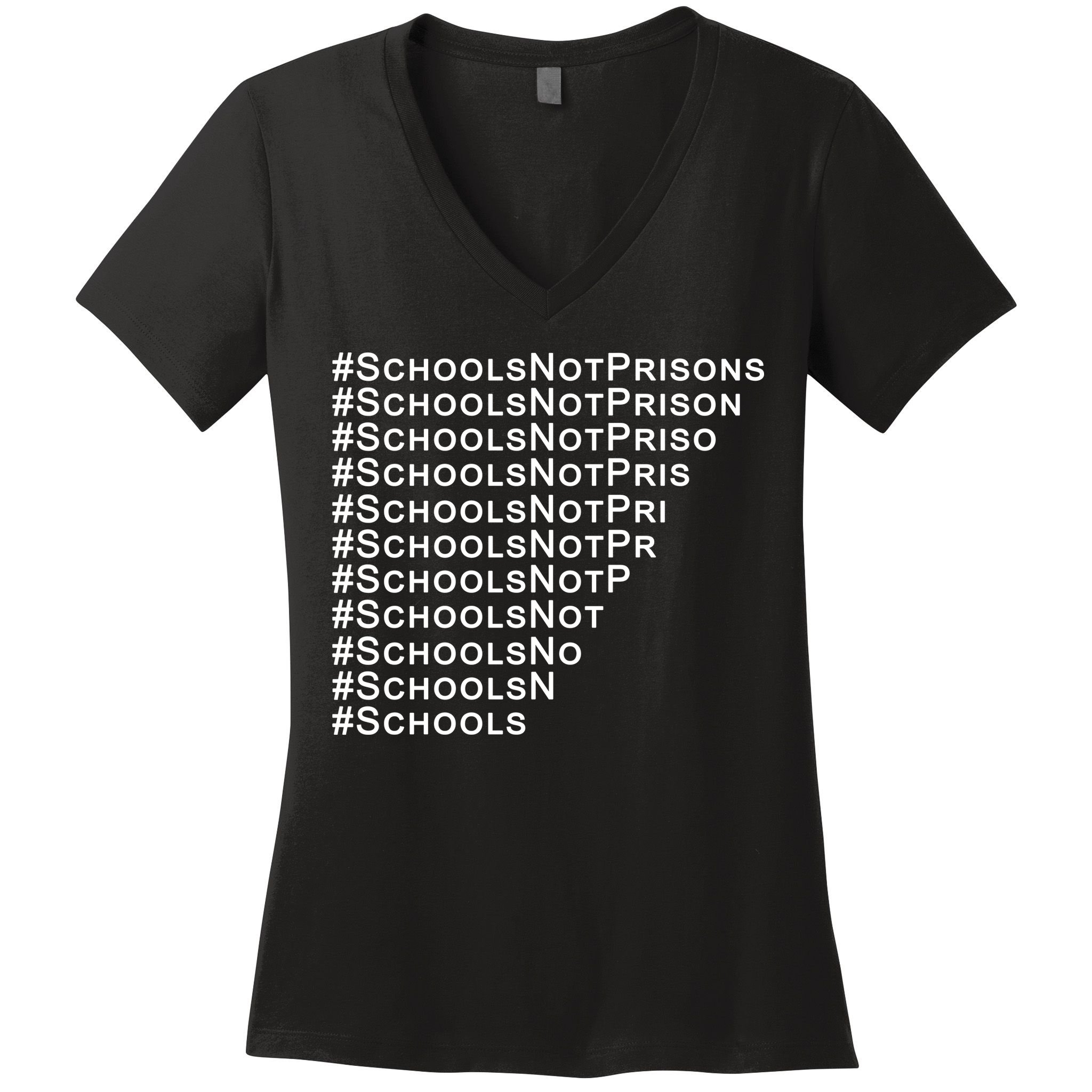 Schools Not Prisons Women's V-Neck T-Shirt