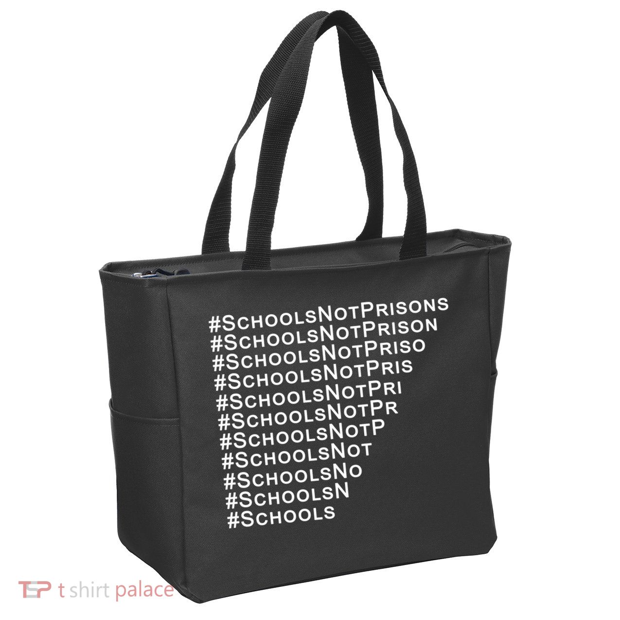 Schools Not Prisons Zip Tote Bag