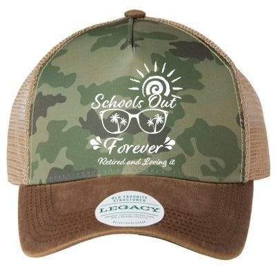 Schools Out Forever Retired & Loving It Legacy Tie Dye Trucker Hat