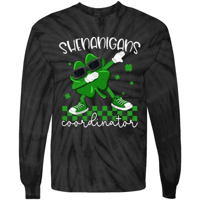 Shenanigans Coordinator Irish Shamrock Funny St Patricks Day Tie-Dye Long Sleeve Shirt