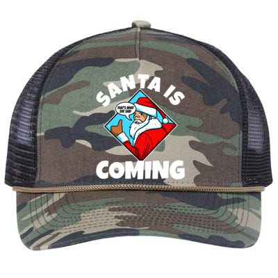 Santa Claus Is Coming ThatS What She Said Gift Retro Rope Trucker Hat Cap