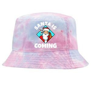 Santa Claus Is Coming ThatS What She Said Gift Tie-Dyed Bucket Hat