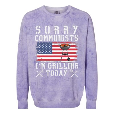 Sorry Communists IM Grilling Today Colorblast Crewneck Sweatshirt