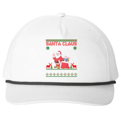 Santa Claus Is Coming ThatS What She Said Ugly Christmas Gift Snapback Five-Panel Rope Hat