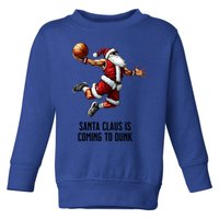 Santa Claus Is Coming To Dunk Basketball Christmas Gift Cute Gift Toddler Sweatshirt