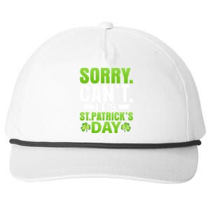 Sorry Cant Its St Patricks Day Snapback Five-Panel Rope Hat