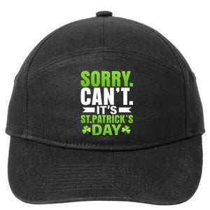 Sorry Cant Its St Patricks Day 7-Panel Snapback Hat