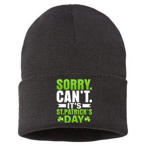 Sorry Cant Its St Patricks Day Sustainable Knit Beanie