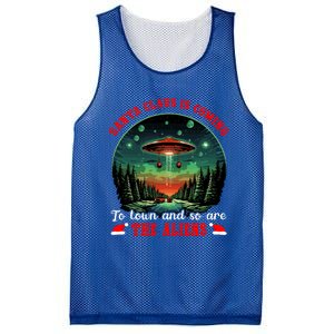 Santa Claus Is Coming To Town And So Are The Aliens Gift Mesh Reversible Basketball Jersey Tank