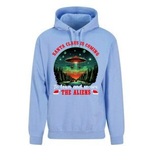 Santa Claus Is Coming To Town And So Are The Aliens Gift Unisex Surf Hoodie