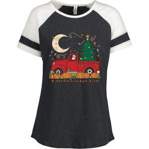 Santa Claus Is Coming To Town Christmas Meaningful Gift Enza Ladies Jersey Colorblock Tee