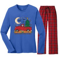 Santa Claus Is Coming To Town Christmas Meaningful Gift Women's Long Sleeve Flannel Pajama Set 