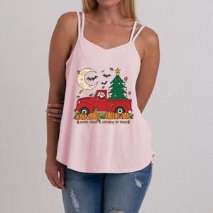 Santa Claus Is Coming To Town Christmas Meaningful Gift Women's Strappy Tank