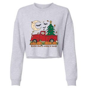 Santa Claus Is Coming To Town Christmas Meaningful Gift Cropped Pullover Crew