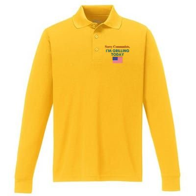 Sorry Communists IM Grilling Today Performance Long Sleeve Polo