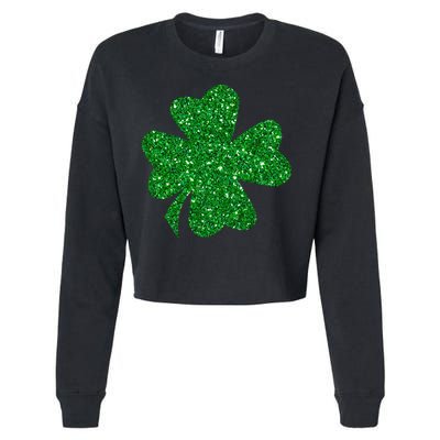 Sparkle Clover Irish For St Patricks & Pattys Day Cropped Pullover Crew