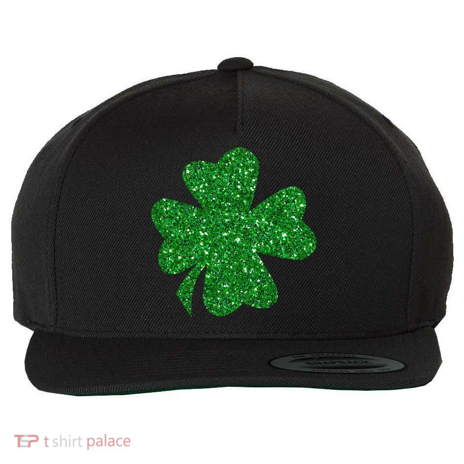 Sparkle Clover Irish For St Patricks & Pattys Day Wool Snapback Cap