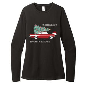 Santa Claus Is Coming To Town Christmas Tops And Funny Gift Womens CVC Long Sleeve Shirt