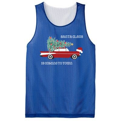 Santa Claus Is Coming To Town Christmas Tops And Funny Gift Mesh Reversible Basketball Jersey Tank