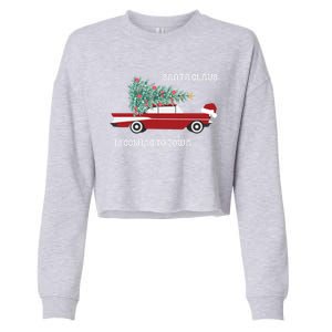 Santa Claus Is Coming To Town Christmas Tops And Funny Gift Cropped Pullover Crew