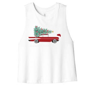 Santa Claus Is Coming To Town Christmas Tops And Funny Gift Women's Racerback Cropped Tank