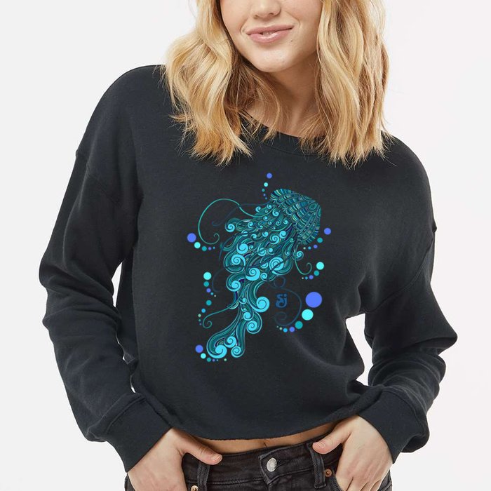 String Cheese Incident Jelly Fish Cropped Pullover Crew