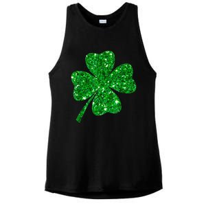 Sparkle Clover Irish Shirt For St Patricks &Amp; Pattys Day Ladies PosiCharge Tri-Blend Wicking Tank