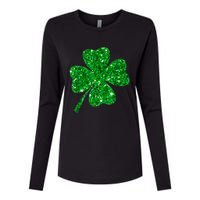 Sparkle Clover Irish Shirt For St Patricks &Amp; Pattys Day Womens Cotton Relaxed Long Sleeve T-Shirt