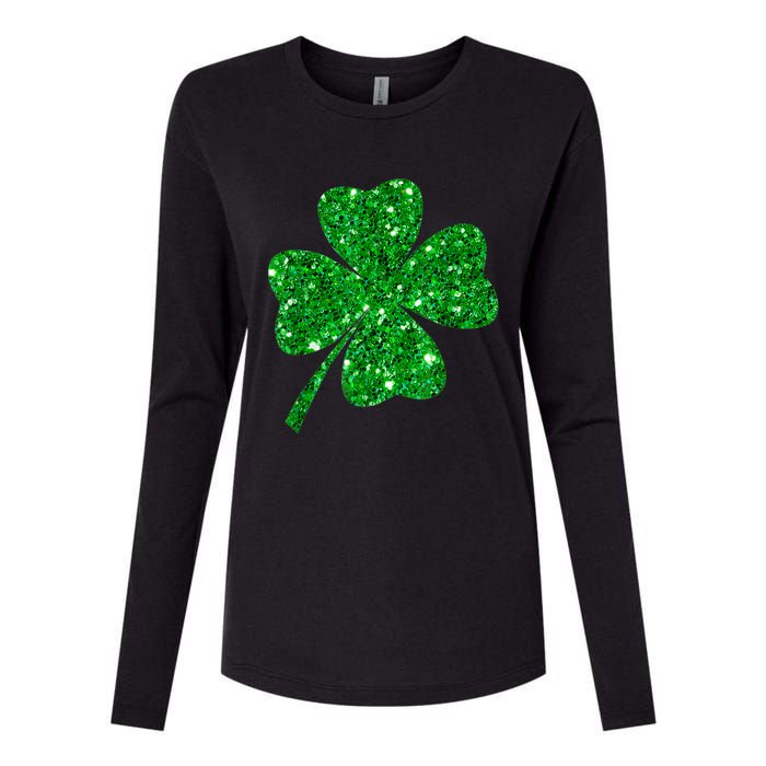 Sparkle Clover Irish Shirt For St Patricks &Amp; Pattys Day Womens Cotton Relaxed Long Sleeve T-Shirt